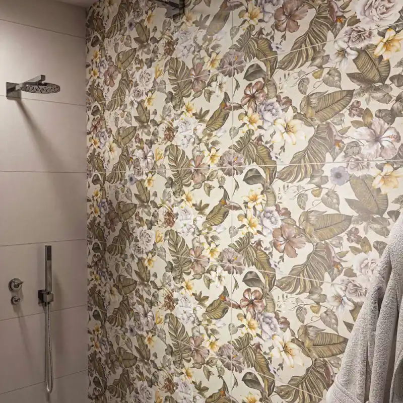 Offre Exclusive Carrelage mur intérieur effet papier peint Gravity Flow ivory mat 40x120 cm