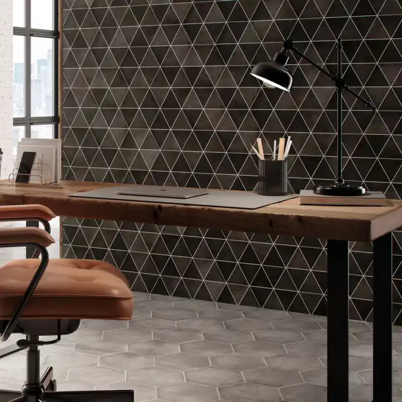 Bon Plan Carrelage hexagonal mur et sol Capri black mat 23x27 cm