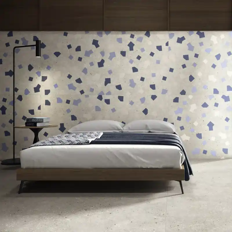 Carrelage sol-mur intérieur aspect terrazzo Ama ricetta grigio mat 90x90 cm Affaire À Saisir