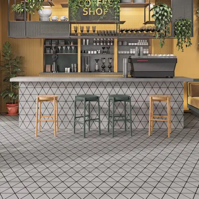 Carrelage mur intérieur Triangle Grey mat 48,5x28 cm Meilleur Prix