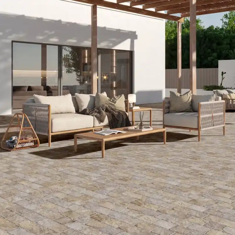 Carrelage sol extérieur et intérieur antidérapant aspect pierre Filita Cobblestone mat 44x66 cm Nouvel Arrivage