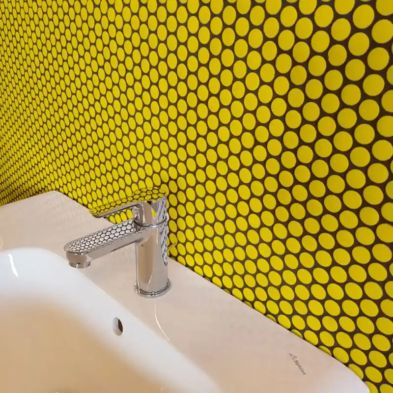 Mosaïque mur intérieur extérieur Venice jaune brillant 29,4x31,5 cm Populaire