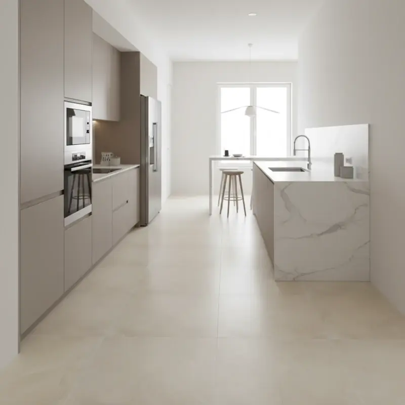 Prix Promo Carrelage sol-mur intérieur aspect béton Marble art cream mat 100x100 cm