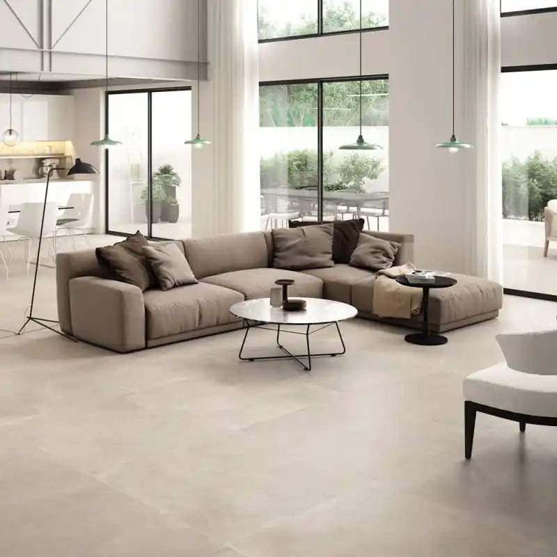 Carrelage sol-mur intérieur aspect pierre Clunia arena mat 100x100 cm Marque