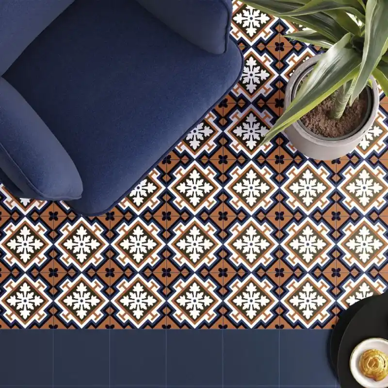 Carrelage aspect carreau ciment Rivoli chelsea mat 20x20 cm Bon Marché