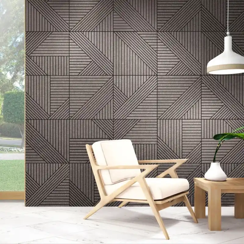 Promotion Carrelage sol et mur intérieur aspect parquet Tangram wood black mat 44x44 cm
