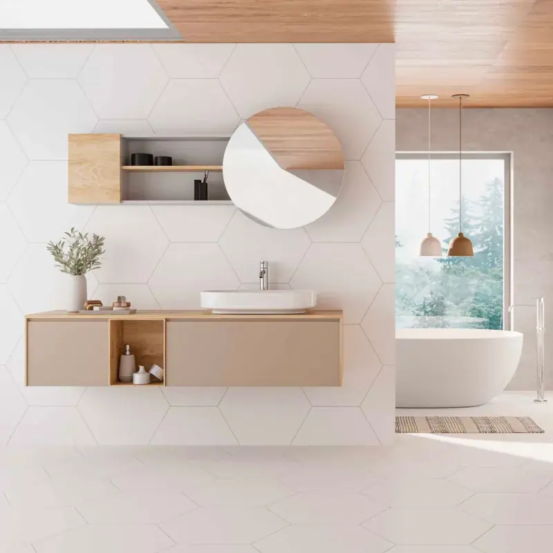 Meilleure Vente Carrelage uni hexagonal sol-mur intérieur Argos white mat 56x48,5cm