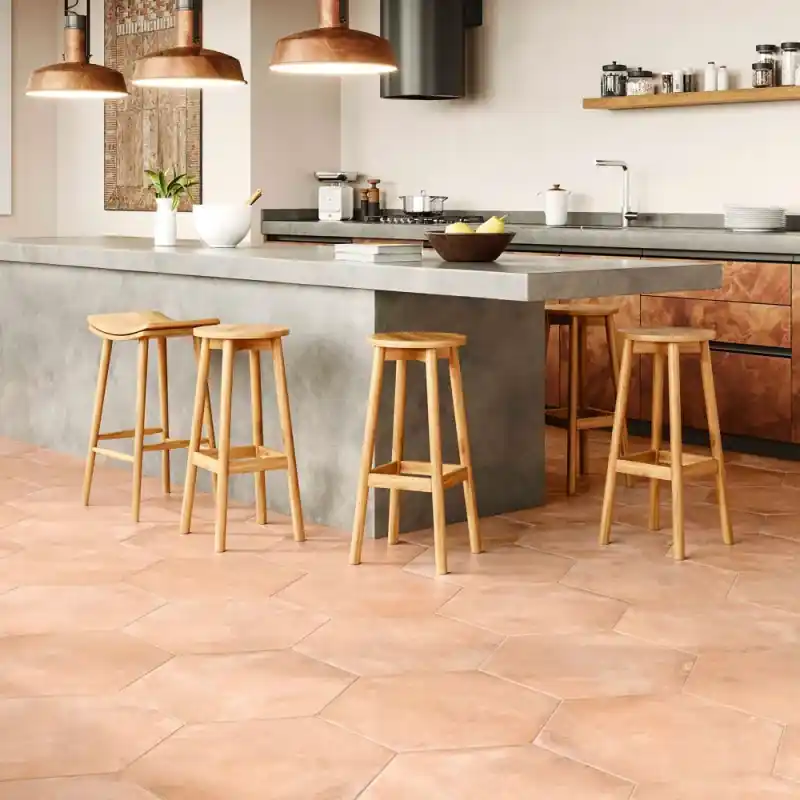 Dernier Modèle Carrelage aspect Pierre hexagonal Parma cotto mat 56x48,5cm