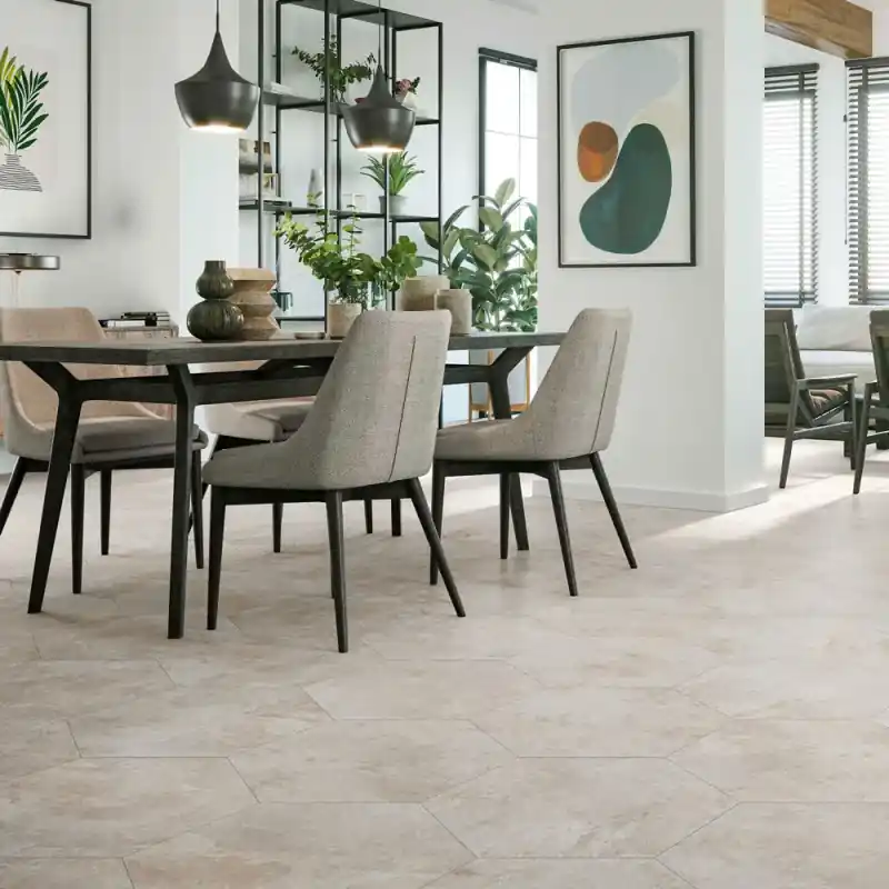 Carrelage aspect pierre hexagonal Arlet white 56x48,5cm Prix Bas