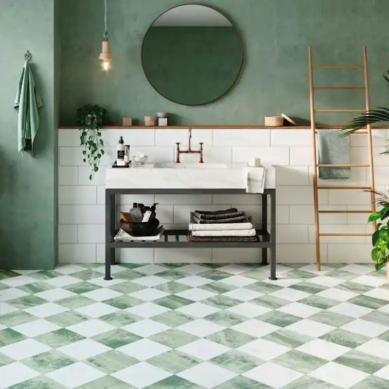 Achat Immédiat Carrelage sol et mur intérieur aspect marbre Chess jungle satiné 44x44 cm
