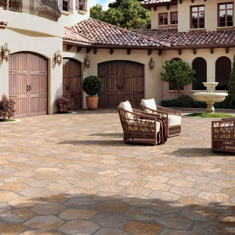 Carrelage sol extérieur et intérieur aspect pierre Cuzco sand mat 28,5x33 cm Bon Plan