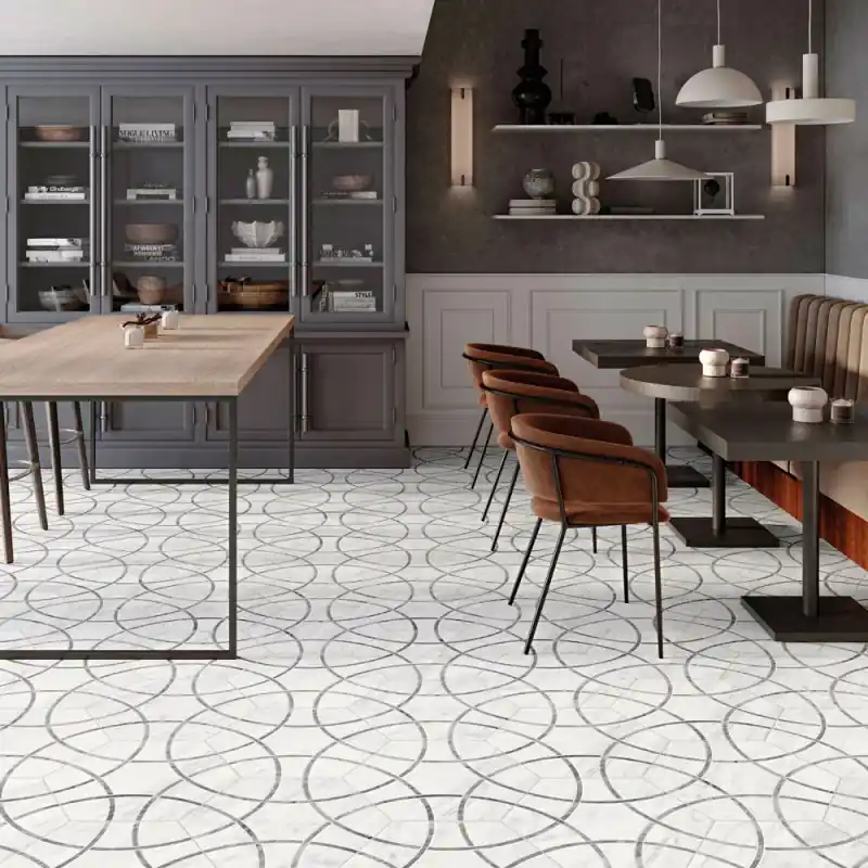 Vente Flash Carrelage sol-mur intérieur hexagonal Lancaster grey satiné 28,5x33 cm