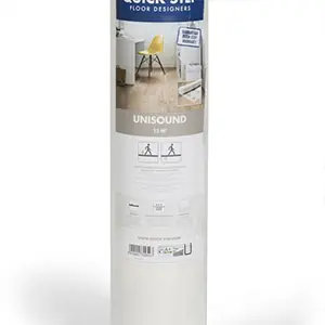 Seulement Aujourd'hui Sous-couche UNISOUND 2mm Quick Step rouleau 1mx15m avec pare-vapeur / 19dB R=0,054m² K/W spécial stratifié