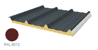 Panneau sandwich 40mm 6m10x1m utile - RAL8012 Rouge Produit De Marque