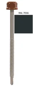 Soldes Vis bois TETALU P1 6,3x75 TK12 Anthracite RAL7016 - 100 pces