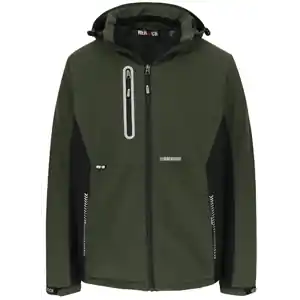Veste softshell doublée TARIS noire/kaki foncé Taille XXXL - ripstop Affaire À Saisir