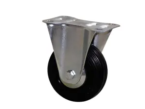 Paiement Sécurisé Roulette fixe à platine caoutchouc noir noir Ø65mm