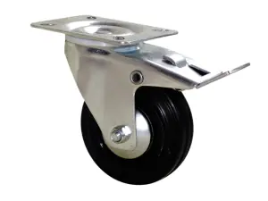 Solde Roulette à platine à frein caoutchouc no noir Ø100mm