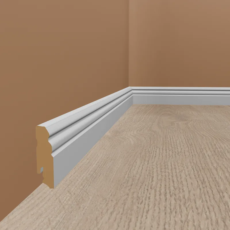 Paiement Sécurisé Neuhofer Plinthe "Cambiano" FU073L MDF 18 x 70 x 2400 mm Blanc Plinthe moulurée