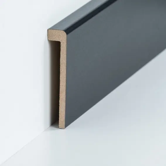 Paiement Sécurisé Surplinthe pour carrelage MDF jusqu‘à 85 mm Noir plinthe pour carrelage moderne PROVISTON