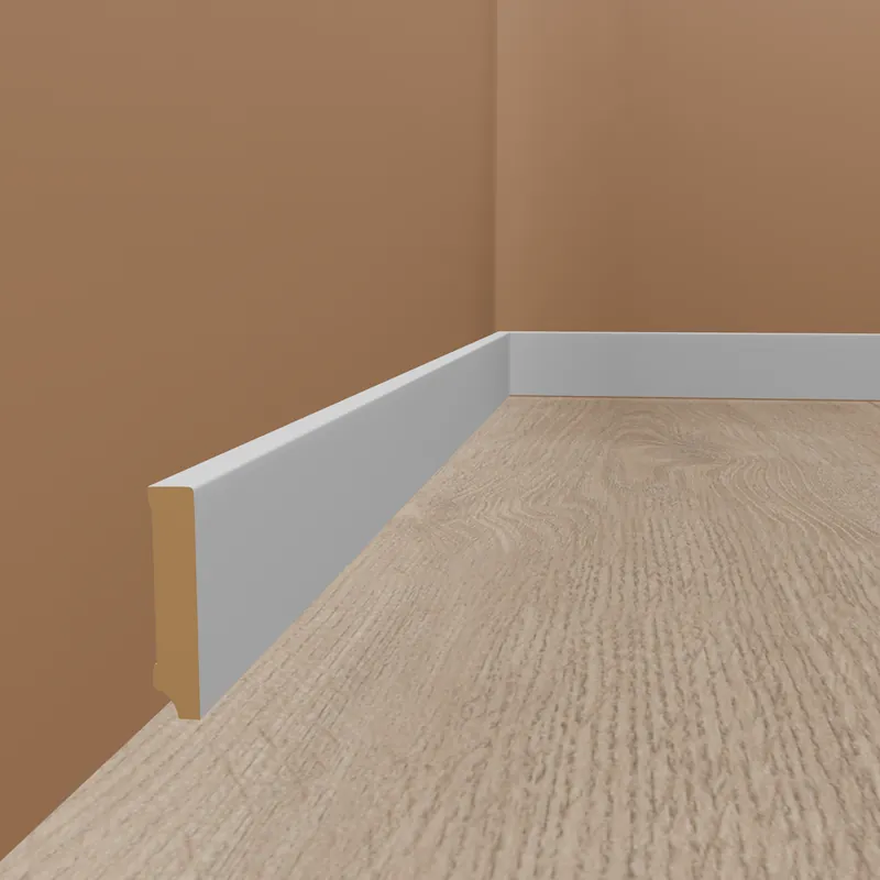 Dernière Chance Plinthe "Wuppertal" MDF 19 x 80 x 2500 mm Blanc Moderne PROVISTON
