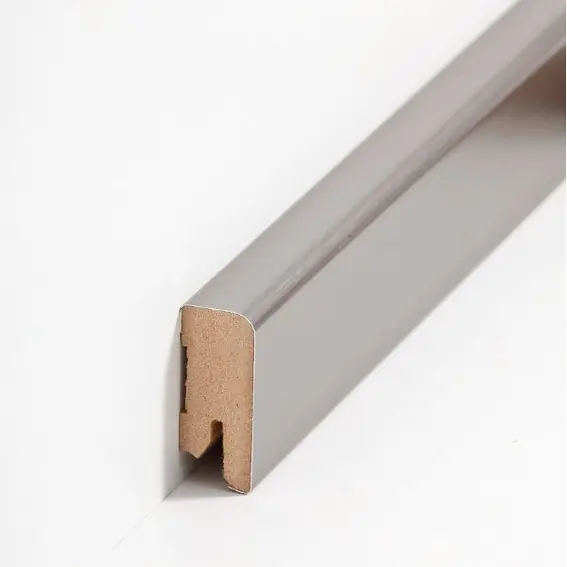 Prix Réduit Plinthe "Chemnitz" MDF 16 x 40 x 2500 mm argent Plinthe moderne PROVISTON