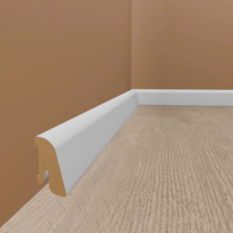 Bon Plan Plinthes "Bremen" en placage en bois 19 x 38 x 2500 mm Blanc Moderne PROVISTON