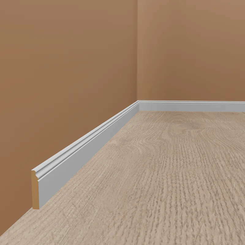 Must-Have Plinthe "Remscheid" bois massif 19 x 60 x 2500 mm blanc Plinthe Moulurée PROVISTON