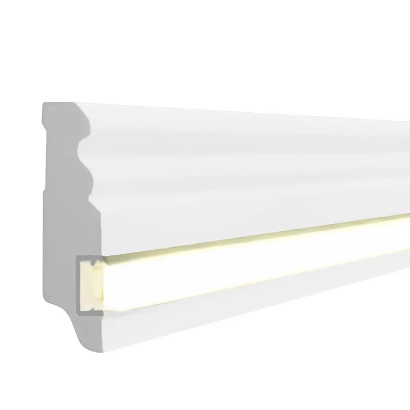 Plinthes LED contemporain Noyau en MDF, revêtus blanc (19 x 80 x 2500 mm) 719.080L PROVISTON Nouvel Arrivage