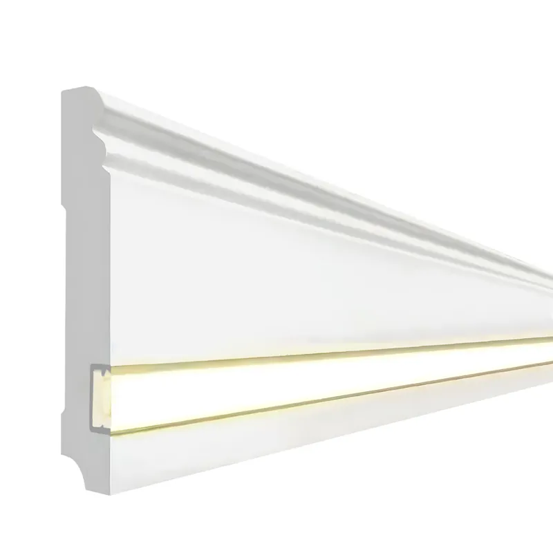 Achat Immédiat Plinthes contemporaines lumineuses Noyau en MDF, revêtus blanc (19 x 115 x 2500 mm) 719.115L PROVISTON
