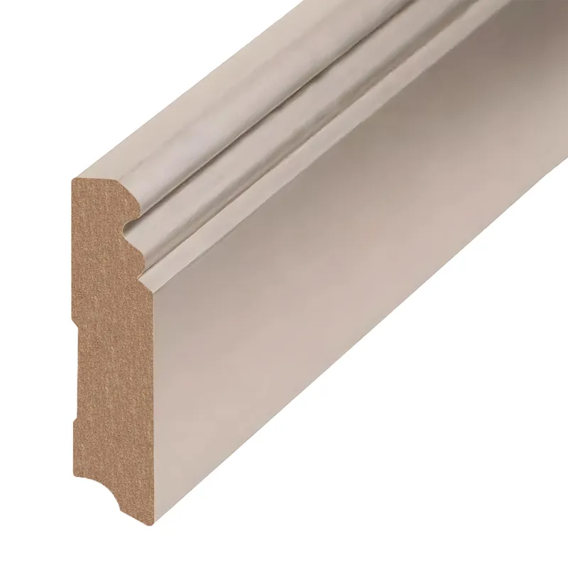Plinthe moulurée contemporaine MDF champagne 19 x 80 x 2500 mm PROVISTON Dernier Modèle