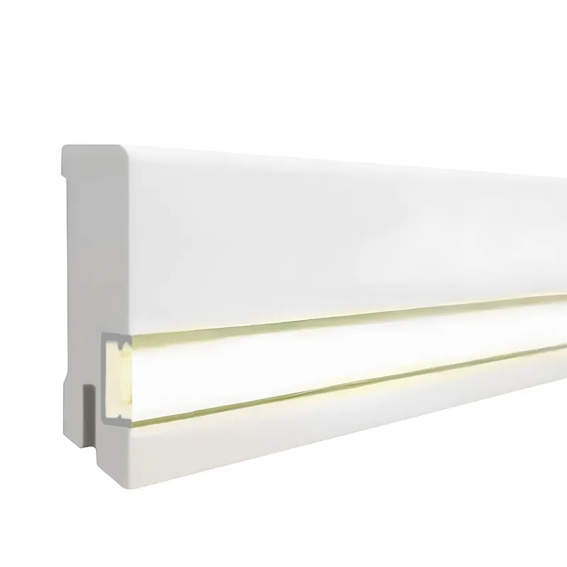 Prix Promo Plinthes lumineuses MDF revêtus blanc 16 x 58 x 2500 mm Barres à LED éclairage indirect PROVISTON