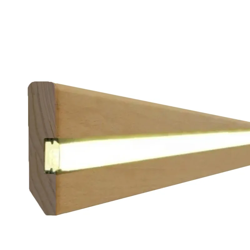 Nouveauté Lumière Plinthe en bois massif laqué marron clair 16 x 58 x 2400 mm 60.16.58.2L PROVISTON