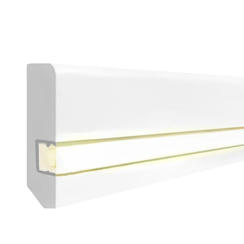 Jusqu'à Épuisement Des Stocks Belle lumière plinthe en bois massif, laqué blanc (16 x 58 x 2400 mm) 60.16.58.31L PROVISTON