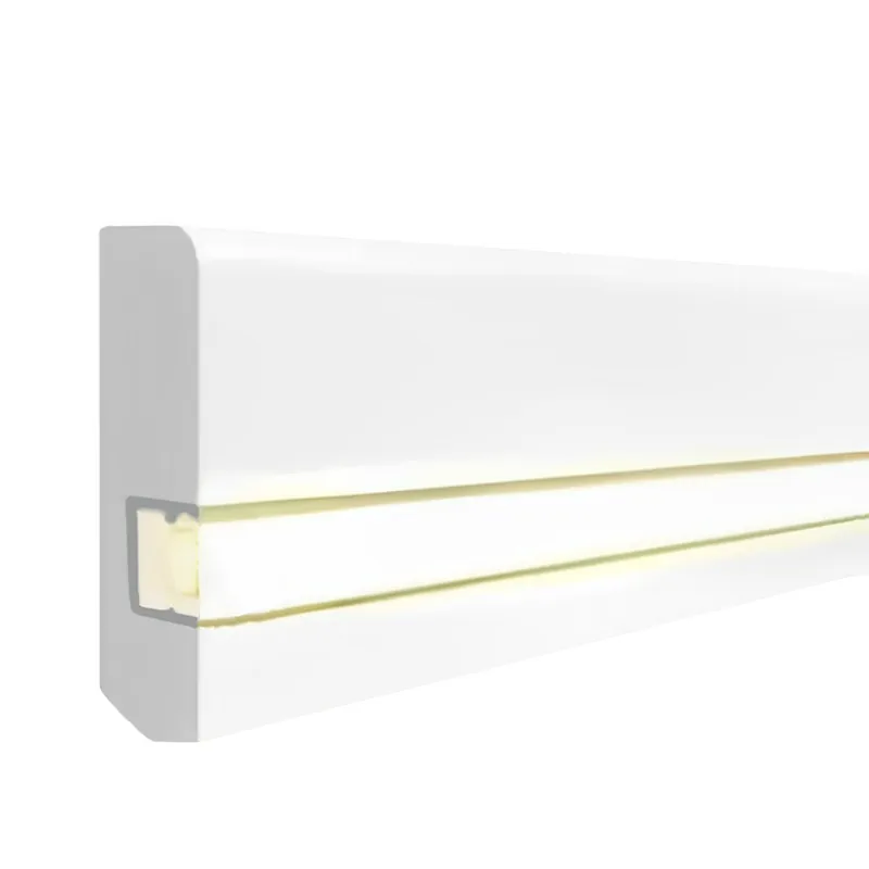 Plinthes LED de style en bois massif laqué blanc 13 x 58 x 2400 mm 15.13.58.031L PROVISTON Satisfait Ou Remboursé