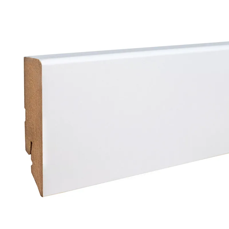 Prix Bas Plinthe MDF 16 x 70 x 2400 mm Blanc revêtu Arrondi Moderne Neuhofer