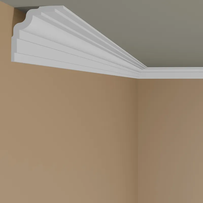 Solde Moulure de plafond élégante NMC WALLSTYL WT25 80 x 80 mm polystyrène résistant à l‘impact blanc