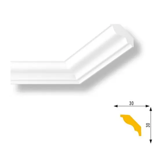 Angle intérieur de moulure plafond Marbet E-4 en polystyrène Soldes