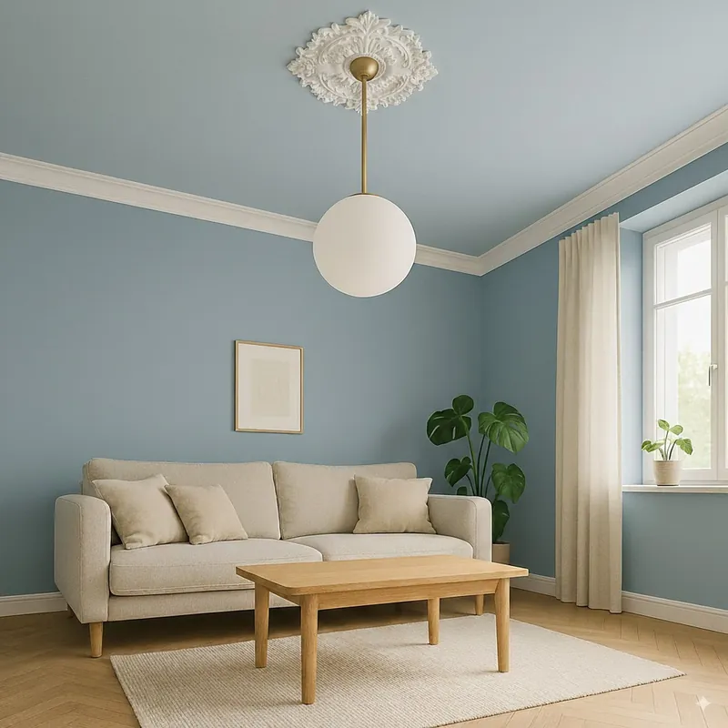 PROVISTON Rosace en plâtre Bristol Moulures décoratives en plâtre 50 x 30 cm Authentique