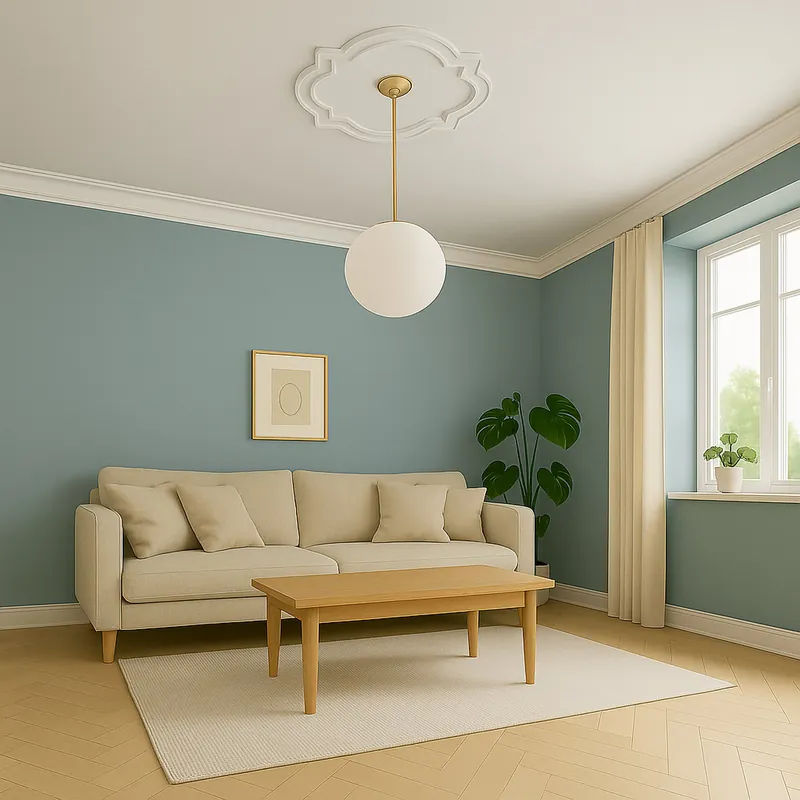 Offre Exclusive Rosace moderne Marbet R-10 Ø 51.5 x 42 cm polystyrène léger blanc
