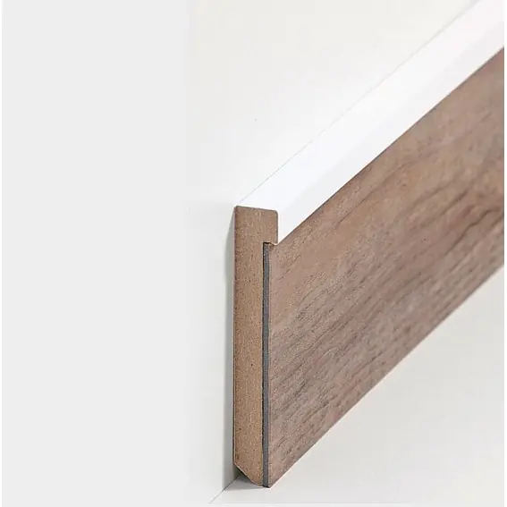 Nouvelle Collection Plinthe "Münster" MDF 13 x 86 x 2500 mm Blanc Plinthe pour sol vinyle PROVISTON