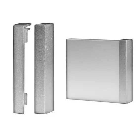 Auer Embouts à clipser pour plinthes 60 x 15 mm Aluminium anodisé Couleur Inox Offre Spéciale