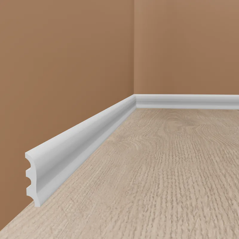 Dernière Chance Plinthe moderne NMC WALLSTYL FL3 17 x 55 mm polystyrène haute densité, résistant, imperméable blanc