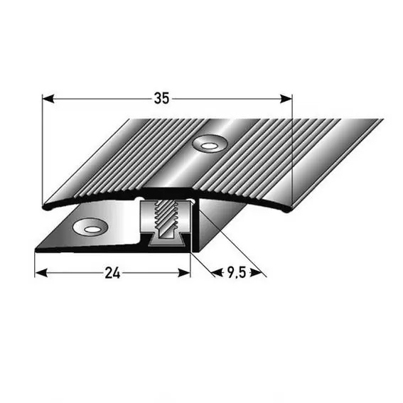 Barre de seuil sol stratifié hauteur 7 - 17 mm aluminium anodisé Flex Acheter En Ligne