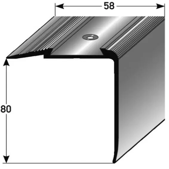 Nez de marche cornière 80 mm x 58 mm aluminium anodisé Retour Gratuit