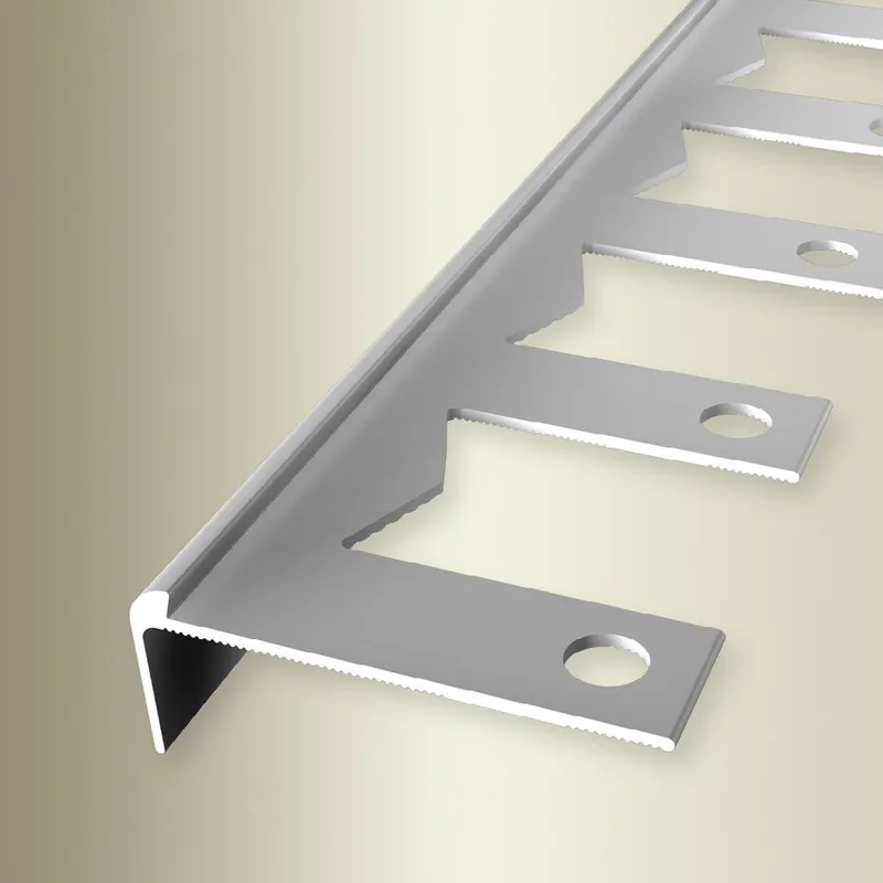 PROVISTON Nez de marche 48 x 3 x 2500 mm Alu anodisé Facile à plier Découpe ouverte Commander Vite