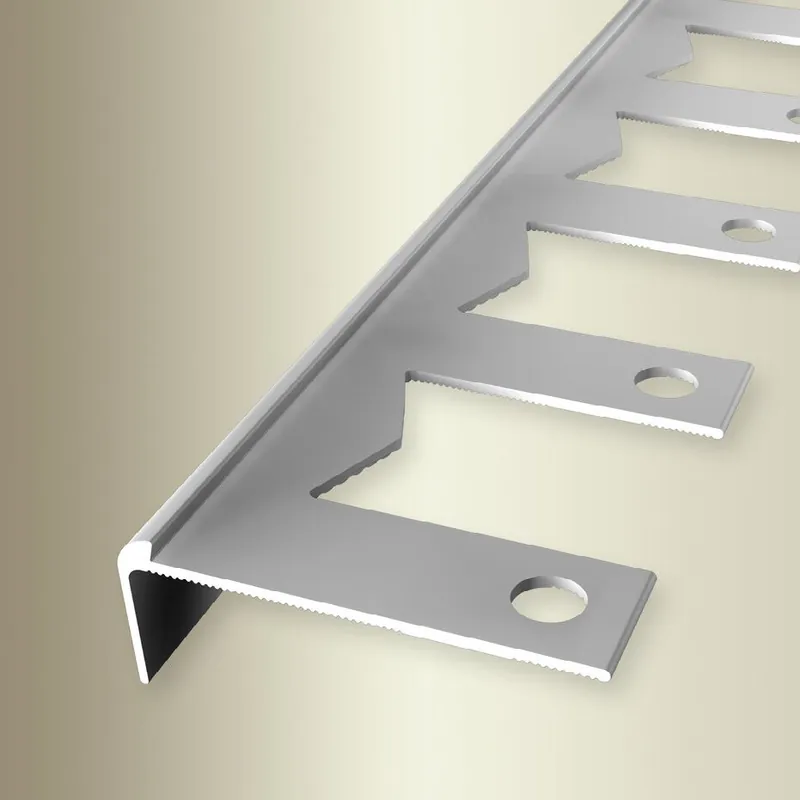 PROVISTON Nez de marche 48 x 3 x 2500 mm Alu anodisé Facile à plier Découpe ouverte Réduction