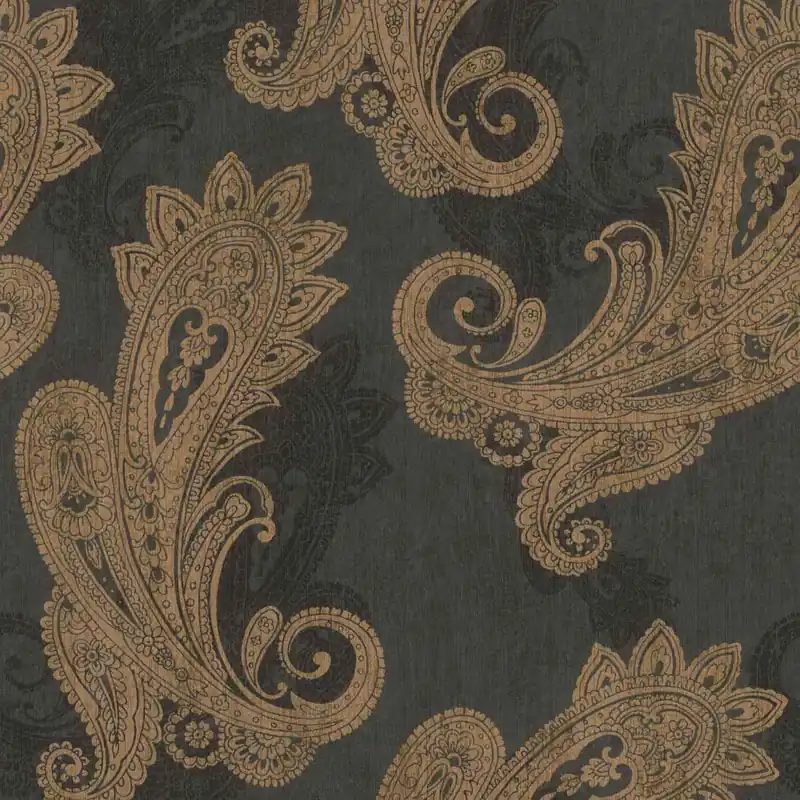 Jusqu'à Épuisement Des Stocks Papier Peint Intissé 746464 noir or dessins motifs Indian Style Rasch
