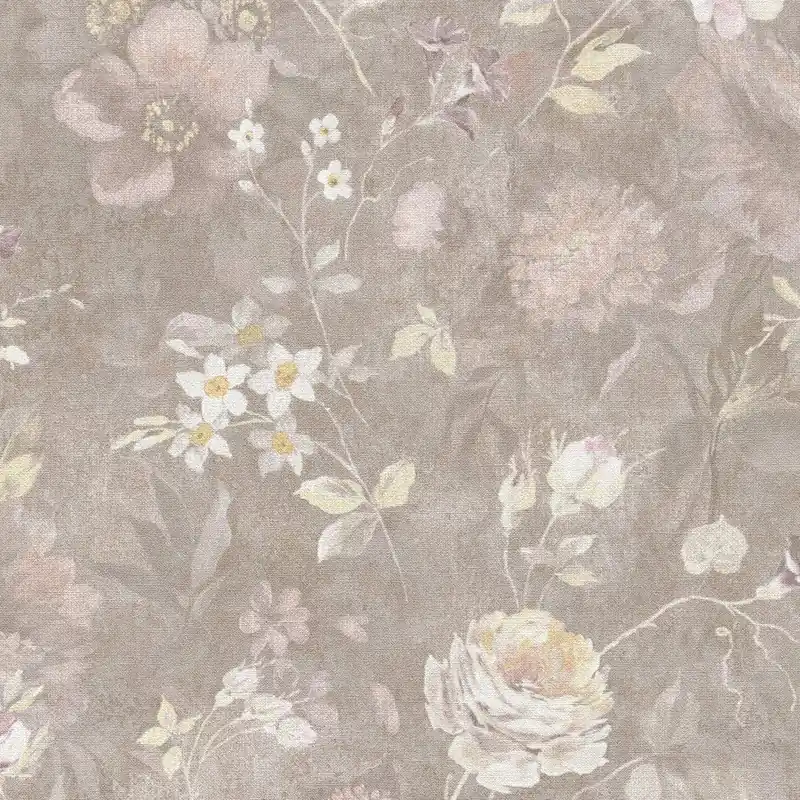A.S. Creation Natural Living 386363 Papier Peint Intissé Floraux 10.05 x 0.53 m Marron Bon Marché