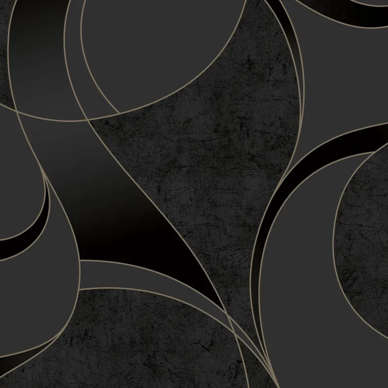 Grandeco Tempo A57216 Intissé Papier peint Abstrait 10.05 x 0.53 m Noir Dernière Chance